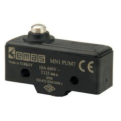 Міні-вимикач MN1PUM7 з коротким підпружиненим штирьком EMAS