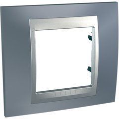 Рамка 1-постова "Металік" Алюміній MGU66.002.097 Unica Top Schneider, 8488, Металік