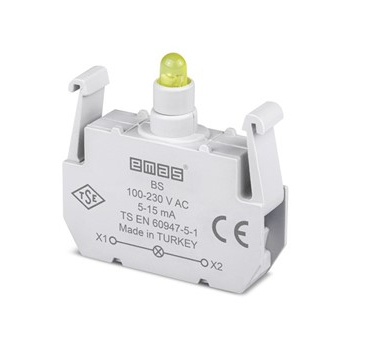 Блок-контакт підсвітки BS з жовтим світлодіодом 100-250 В AC EMAS
