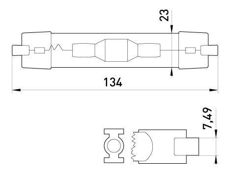 Лампа металлогалогенная e.lamp.mhl.rх7s.150, патрон rх7s, 150Вт, 16874, 4200