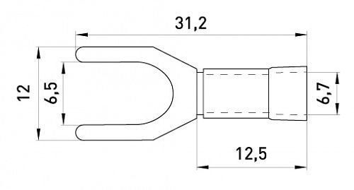 Изолированный наконечник вилочный e.terminal.stand.sv.5,5.6.black 4-6 кв.мм, черный