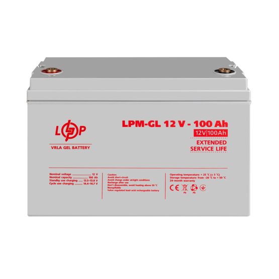 Акумулятор гелевий LPM-GL 12V - 100 Ah LogicPower