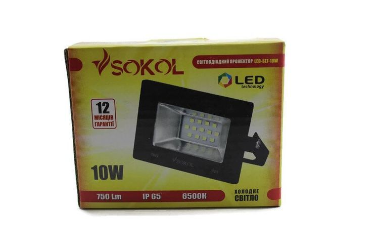 Світлодіодний прожектор LED-SLT-10Вт TM Sokol, 99311, 6500