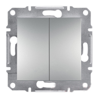 Выключатель EPH0600161 проходной двухклавишный самозажимные контакты ASFORA Schneider Electric Алюминий, 0734, Алюминий