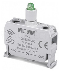 Блок-контакт подсветки с зеленым светодиодом 100-250 В AC CKY, EMAS