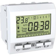 Цифровой программируемый термостат Отопление/кондиционирование 8А (+5.35&deg;С) Белый MGU3.505.18 UNICA Schneider, 8039, Белый