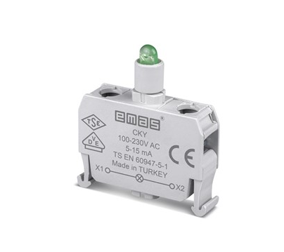 Блок-контакт подсветки с зеленым светодиодом 100-250 В AC CKY, EMAS