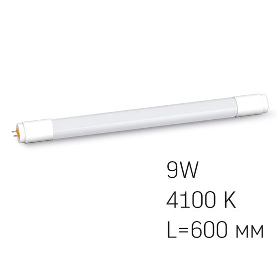 LED лампа VIDEX T8b 9W 0.6M 6200K 220V матова VIDEX, 23485, VL-T8b-09064, 4100