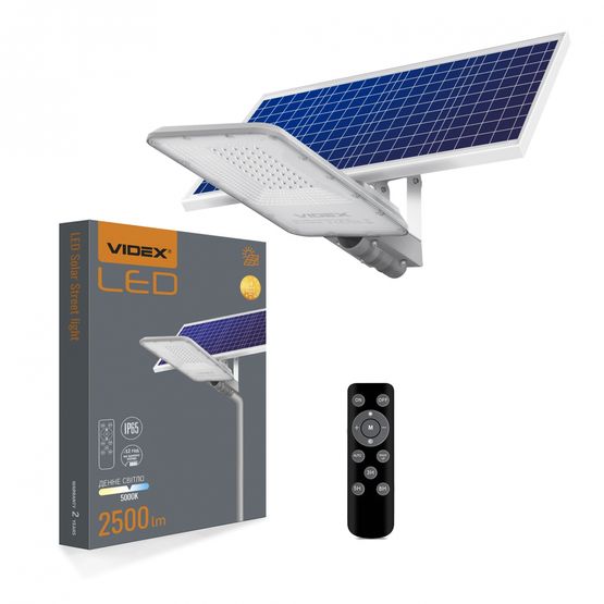 LED вуличний ліхтар автономний 30W 5000K VIDEX на сонячних батареях, 25132, VL-SLSO-305, 5000