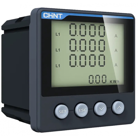 Мультиметр трехфазный цифровой PD666-3S3 3×450V 3×*A/5A RS485 LCD 96x96 Chint
