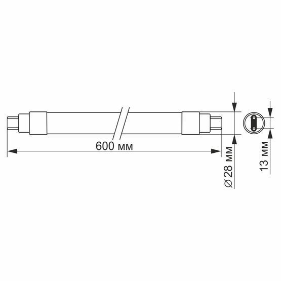 LED лампа VIDEX T8b 9W 0.6M 6200K 220V матова VIDEX, 23485, VL-T8b-09064, 4100
