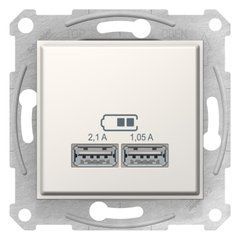 USB розетка 2,1A SDN2710223 Слоновая кость Sedna Schneider, 7335, Слоновая кость