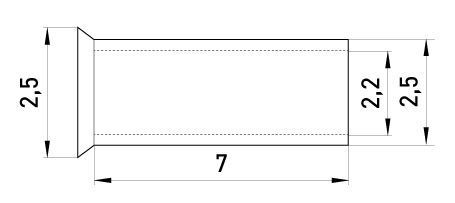 Неізольований наконечник e.terminal.stand.en.2.5.7 2,5 кв.мм, L=7 мм