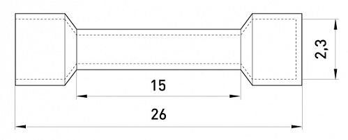Гільза з'єднувальна ізольована e.splice.stand.bv.2.red 1,5-2,5 кв.мм, червона