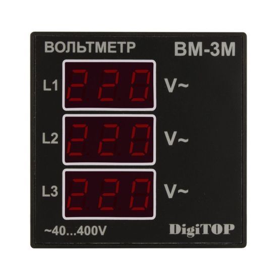 Вольтметр Вм-3М для измерения напряжения в 3-фазной сети щитовой DigiTOP