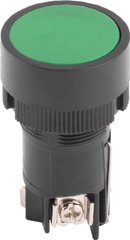 Кнопка пластиковая с фиксацией e.mb.eh135 зеленая 1NO+1NC, 16314