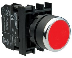 Кнопка B200FK нажимна кругла з фіксацією (1НЗ) червона EMAS