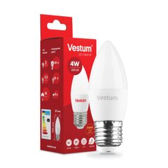Светодиодная лампа Vestum C37 4W 3000K 220V E27 1-VS-1306, 3000