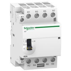 Модульный контактор iCT63A 4НО 220/240В АС 50ГЦ, с ручным управлением Schneider Electric, 10274, 230V АС