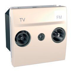 Розетка TV-R одиночная 2М Слоновая кость MGU3.451.25 UNICA Schneider, 7964, Слоновая кость