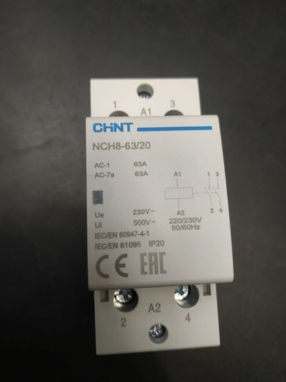 Контактор модульный NCH8-63/20 63A 2НО 230V Chint, 230V АС
