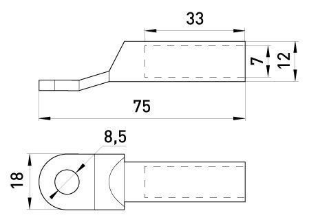 Медно-алюминиевый кабельный наконечник e.end.stand.ca.dtl.1.25