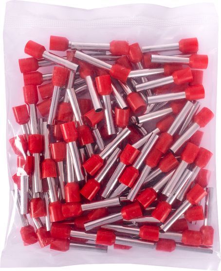Ізольований наконечник втулковий e.terminal.stand.e6018.red 6,0 кв.мм, червоний, 100шт, Червоний
