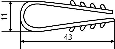 Дюбель-елочка (д 8) черный под круглый кабель (уп.100шт)