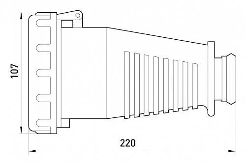 Силова розетка переносна 3Р+N+Z, 400В, 63А, IP67