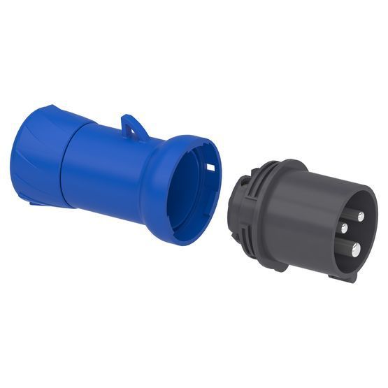 Кабельная вилка PratiKa, пряма, 16 A, 2P + E, 200-250 В AC, IP44