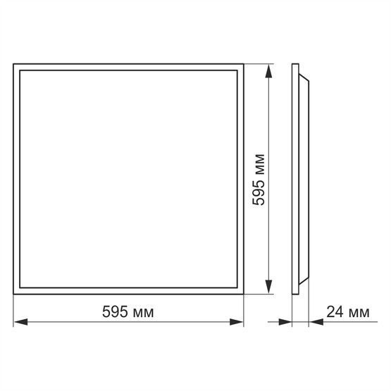 LED панель VIDEX 48W 4100K 220V матована VIDEX, 25463, VL-Pb484W(2), 4100