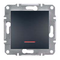 Кнопка EPH1600171 с подсветкой самозажимні контакти ASFORA Schneider Electric Антрацит, 0788, Антрацит
