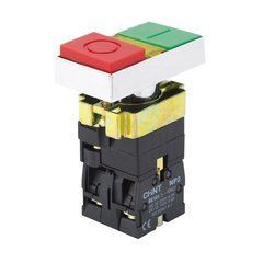 Подвійна кнопка NP2-BW8465 1НВ+1НЗ AC230В(LED) IP40 Chint