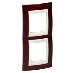 Рамка 2-постовая вертикальная Терракот/Сл. кость MGU6.004V.551 Unica Plus Schneider, 8341, Теракот
