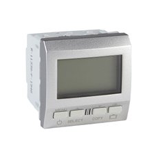 Цифровой програмований термостат опалення/кондиціонування 8А (+5.35°С) Алюміній MGU3.505.30 Unica Schneider, 8041