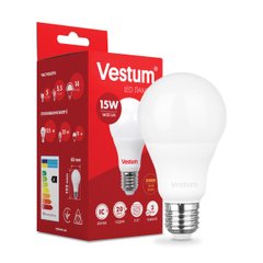 Світлодіодна лампа Vestum A65 15W 3000K 220V E27 1-VS-1102, 3000