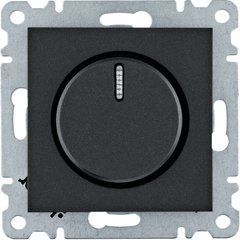 Светорегулятор поворотный Lumina, черный, 60-600Вт Hager