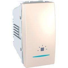 Кнопка СВЕТ с подсветкой 1М Слоновая кость MGU3.106.25LN UNICA Schneider, 7742, Слоновая кость