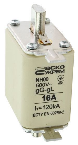 Предохранитель ножевой з плавкою вставкою NH00 16A gG АСКО