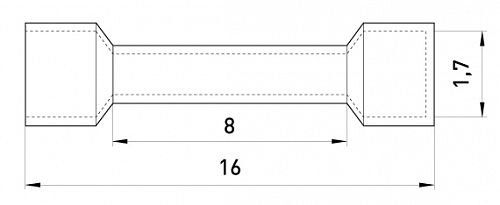 Гільза з'єднувальна ізольована e.splice.stand.rvt.1.red 0.5-1.5 кв.мм, червона