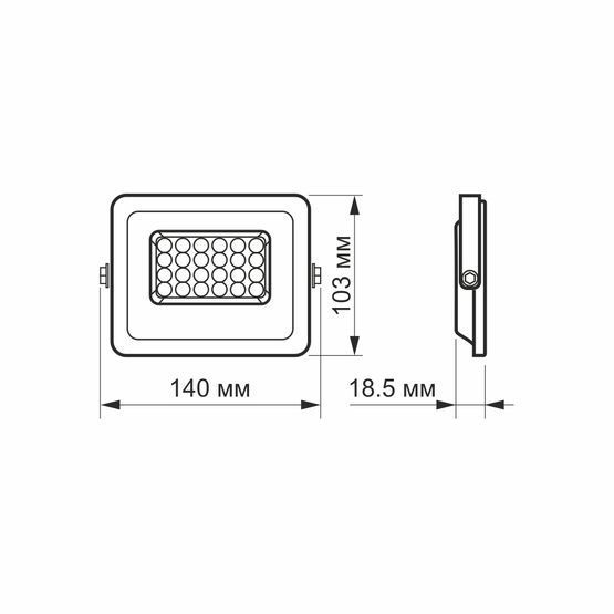 LED прожектор білий VIDEX F2e 20W 5000K  VIDEX, 24249, VL-F2e-205W, 5000
