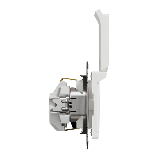 Розетка з заземленням, зі шторками та кришкою Білий Sedna Design Schneider SDD111024, Білий