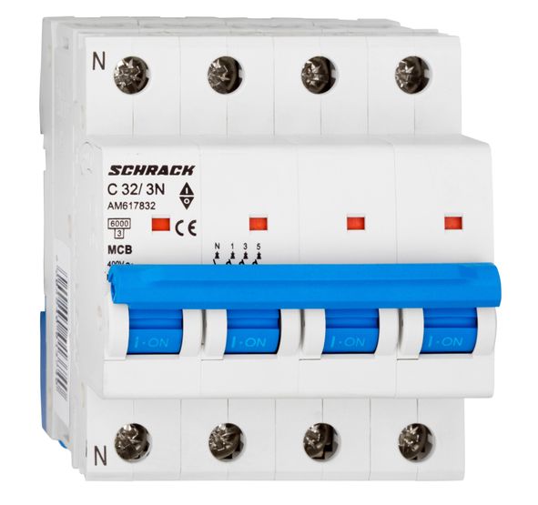 Автоматичний вимикач 6кА 3п+N 32А х-ка C Schrack