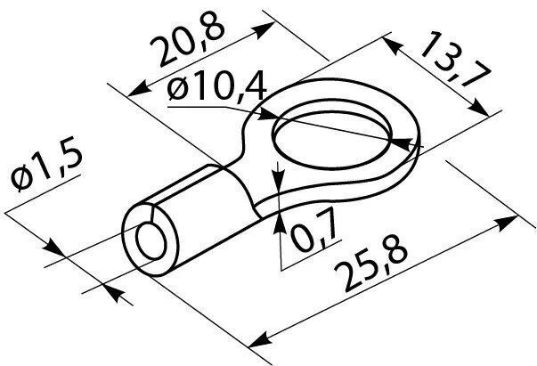 Наконечники під гвинт з ізоляцією RV 1,25-10 (100 шт.)