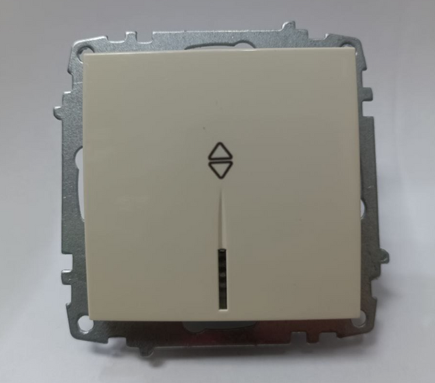 Выключатель одинарный проходной с подсветкой модуль EL-BI ZENA кремовый