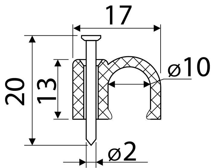 Скоба чорна CHR-10 мм кругла (100 шт.)