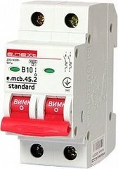 Модульний автоматичний вимикач e.mcb.stand.45.2.B10, 2р, 10А, В, 4,5 кА