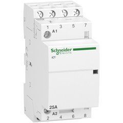 Модульный контактор iCT25A 4НО 220/240В АС 50ГЦ Schneider Electric, 10253, 230V АС