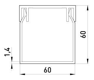 Короб пластиковый e.trunking.stand.60.60, 60х60мм, 2м, 16516