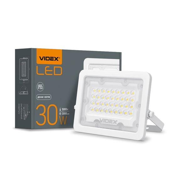 LED прожектор F2e 30W 5000K білий VIDEX, 24357, VL-F2e-305W, 5000